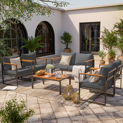 Latitude Run® Ellamay Outdoor Seating Group With Cushion & Reviews